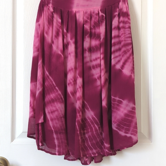 Lucky Brand Y2K Vintage Tie Dyed Silk Strapless A-Line Mini Wrap Dress Purple S - Picture 7 of 12